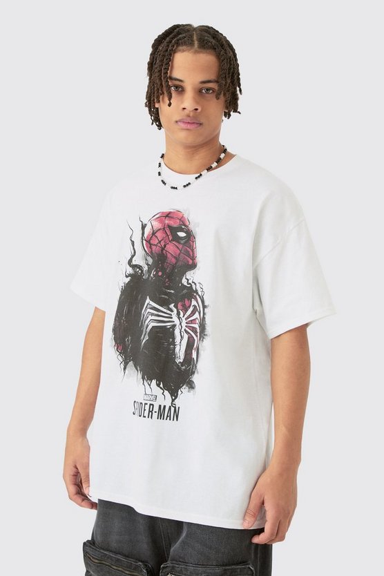 Plus Oversize T-Shirt mit lizenziertem Spiderman Venom Print