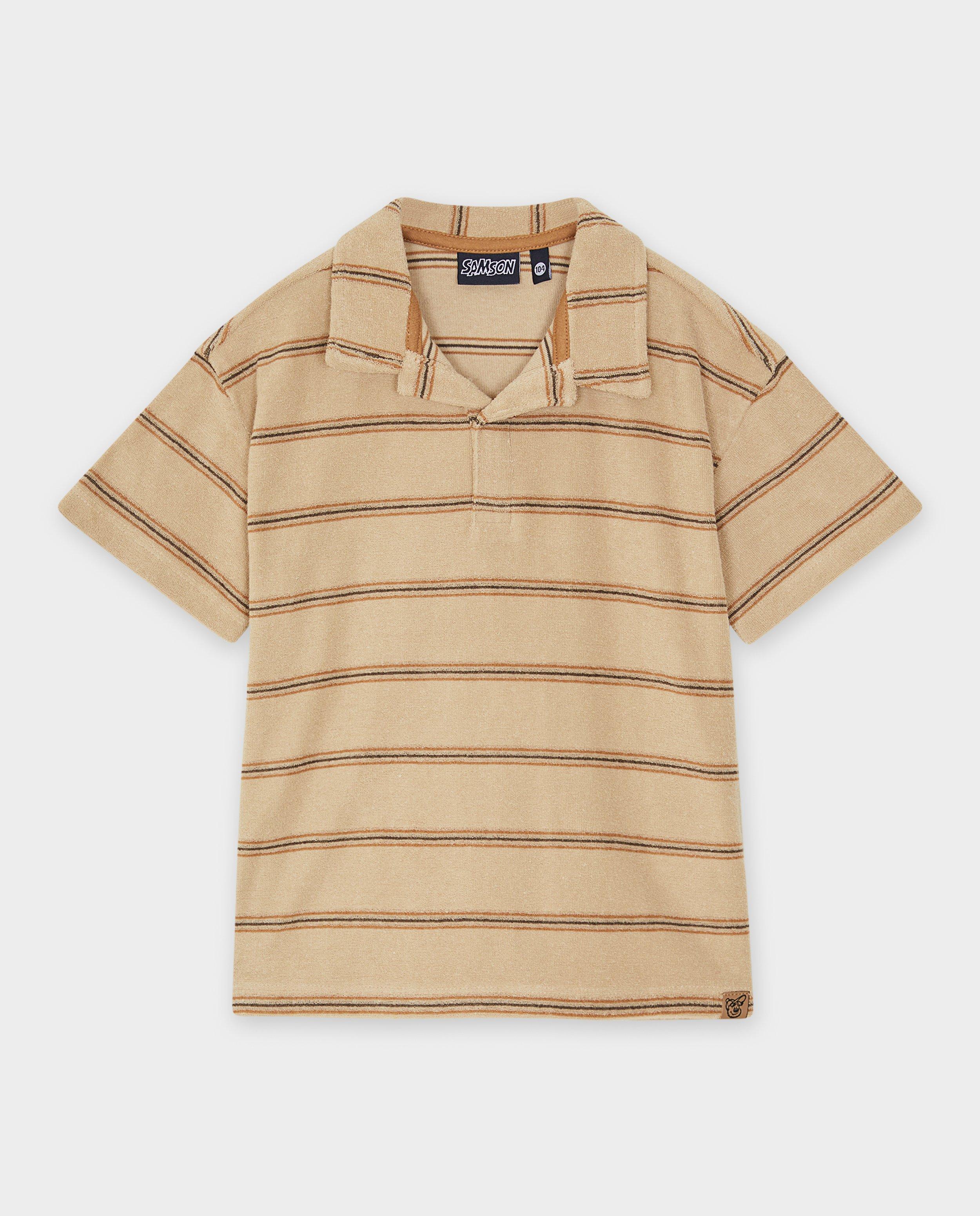 Tricou polo Samson maro deschis din țesătură terry