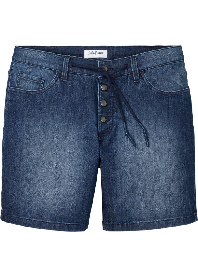 Stretch-Long-Jeans-Shorts, Loose Fit