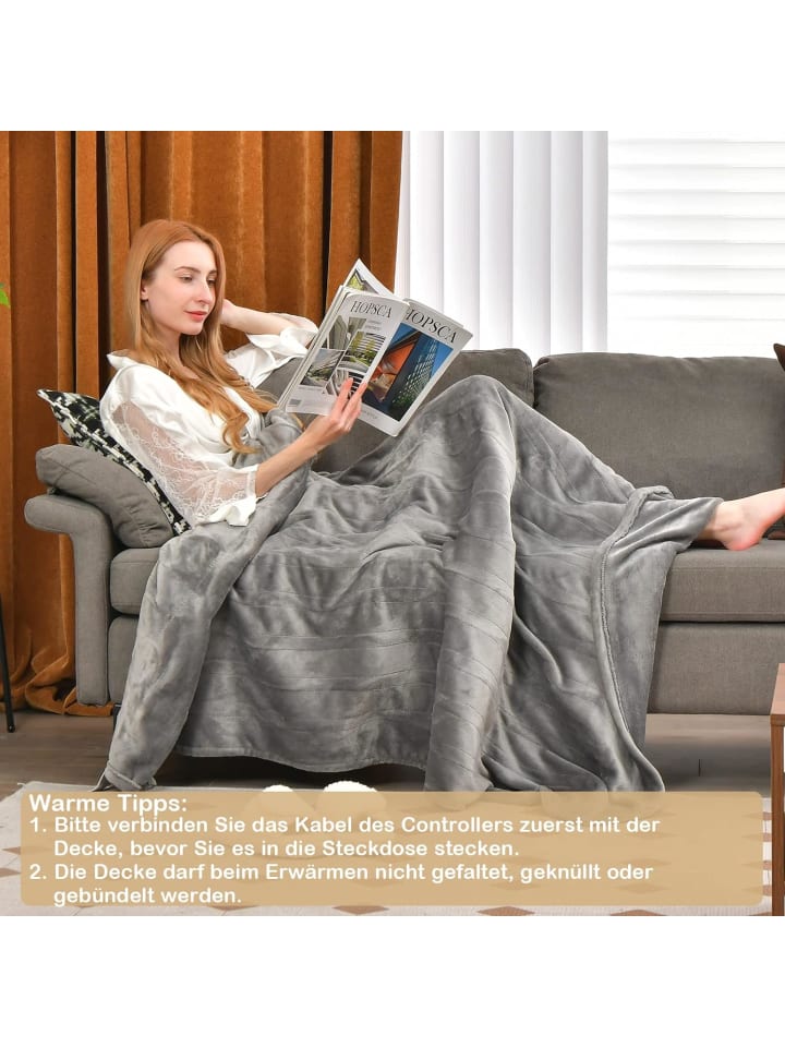 COSTWAY Heizdecke 130 x 180 cm in Grau günstig kaufen 130 cm