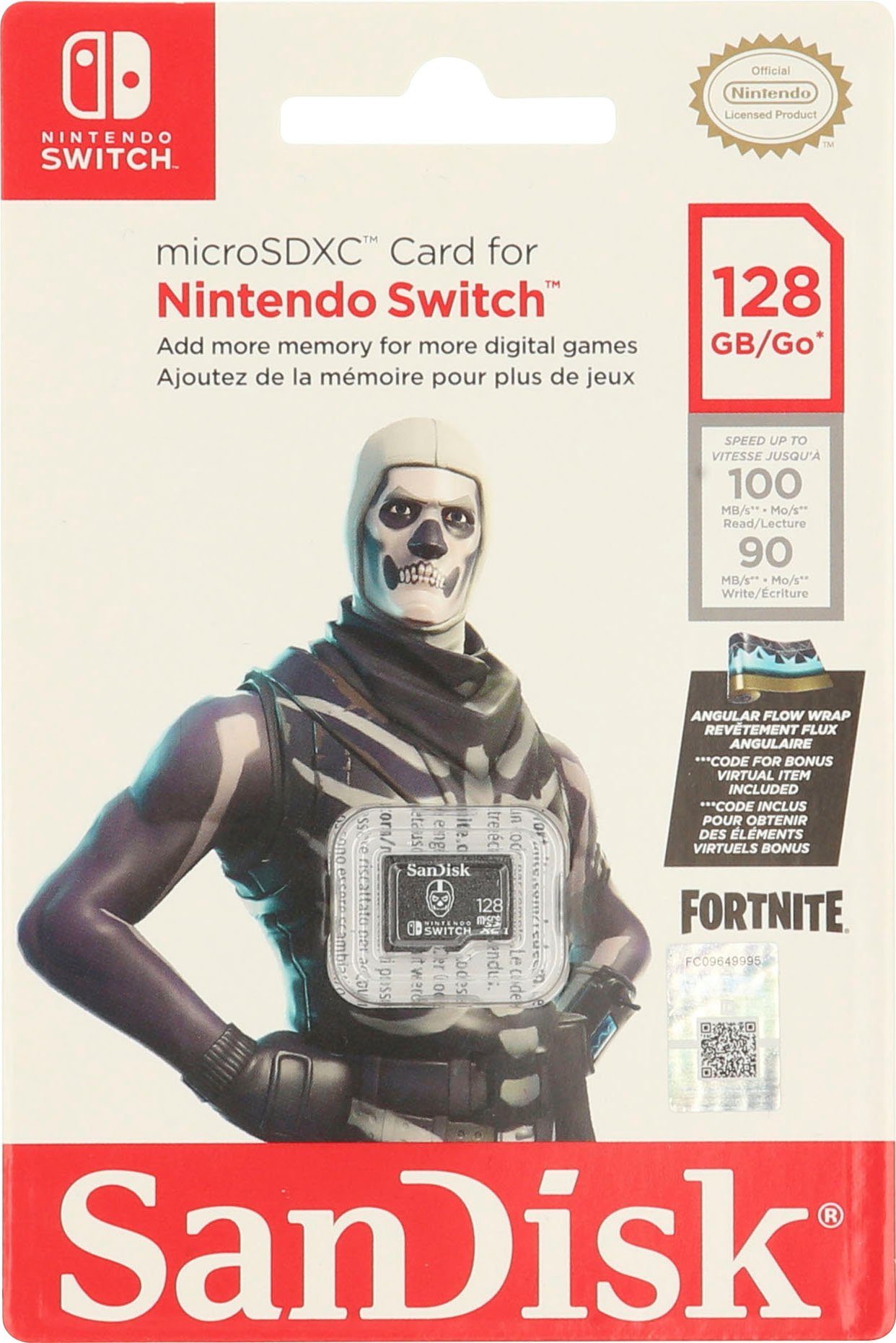 Sandisk microSDXC Extreme 128GB Fortnite Edition, Skull Trooper Speicherkarte (128 GB, UHS-I Class 10, 100 MB/s Lesegeschwindigkeit)