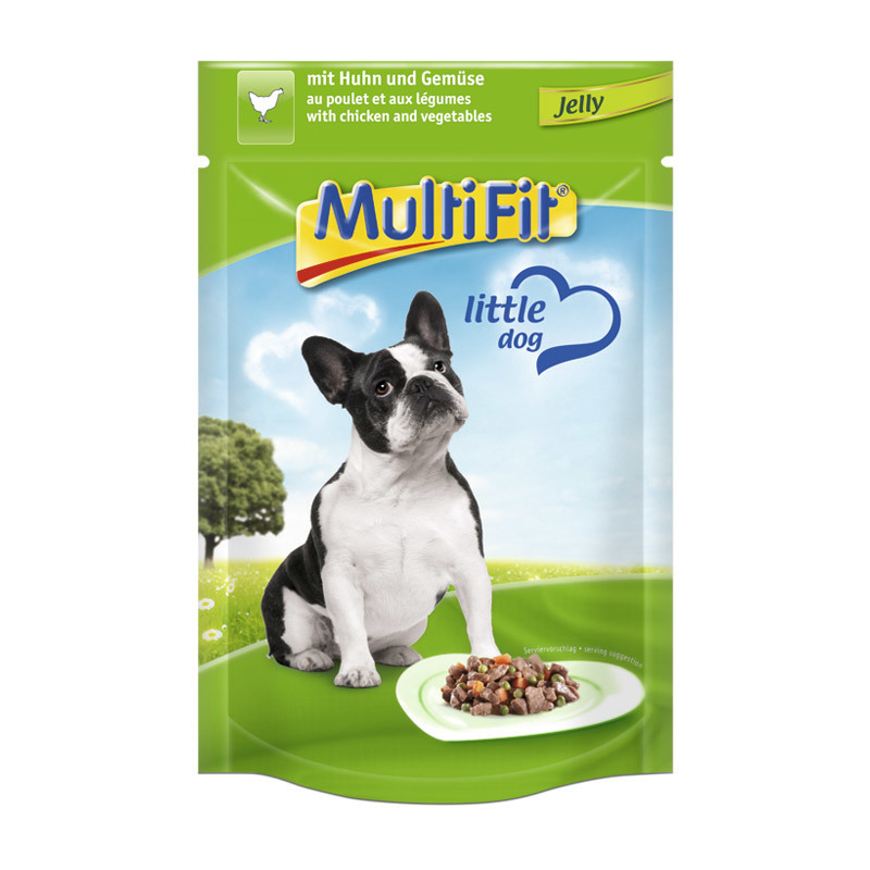 MultiFit Hundenassfutter MultiFit Adult Little Dog Pouch Jelly 24x100g