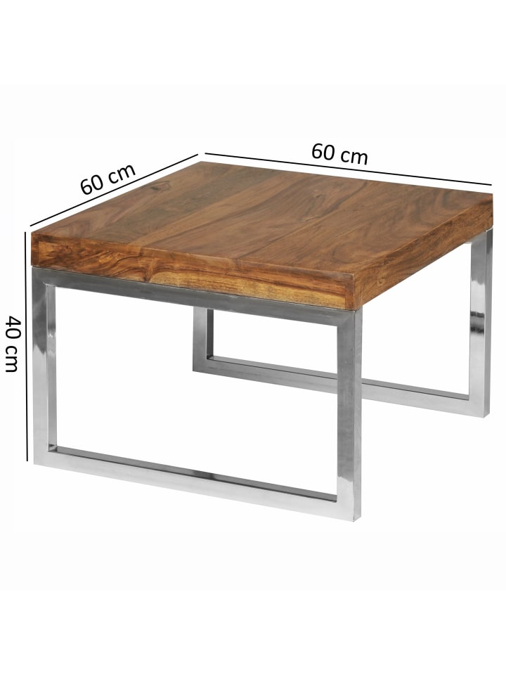 KADIMA DESIGN Beistelltisch GUNA Massiv-Holz Wohnzimmer-Tisch günstig kaufen