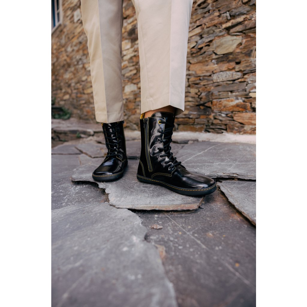 Shapen Maverick Black & Yellow Barfußstiefeletten