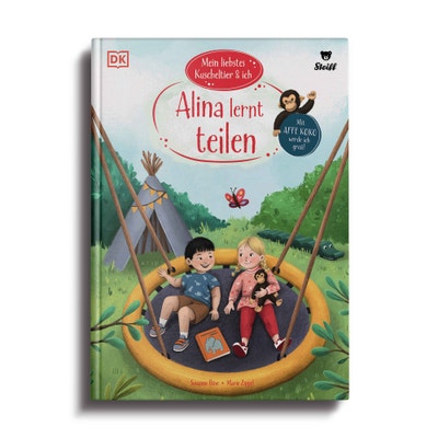 Lesebuch Mein liebstes Kuscheltier und ich: Alina lernt teilen, 26 cm, mehrfarbig