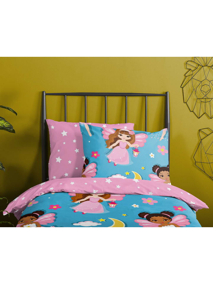 Good Morning Bettwäsche-Set in Hellblau/ Rosa günstig kaufen