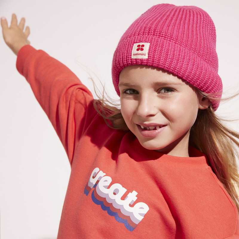 Bonnet enfant tricot côtes rose mixte Catimini