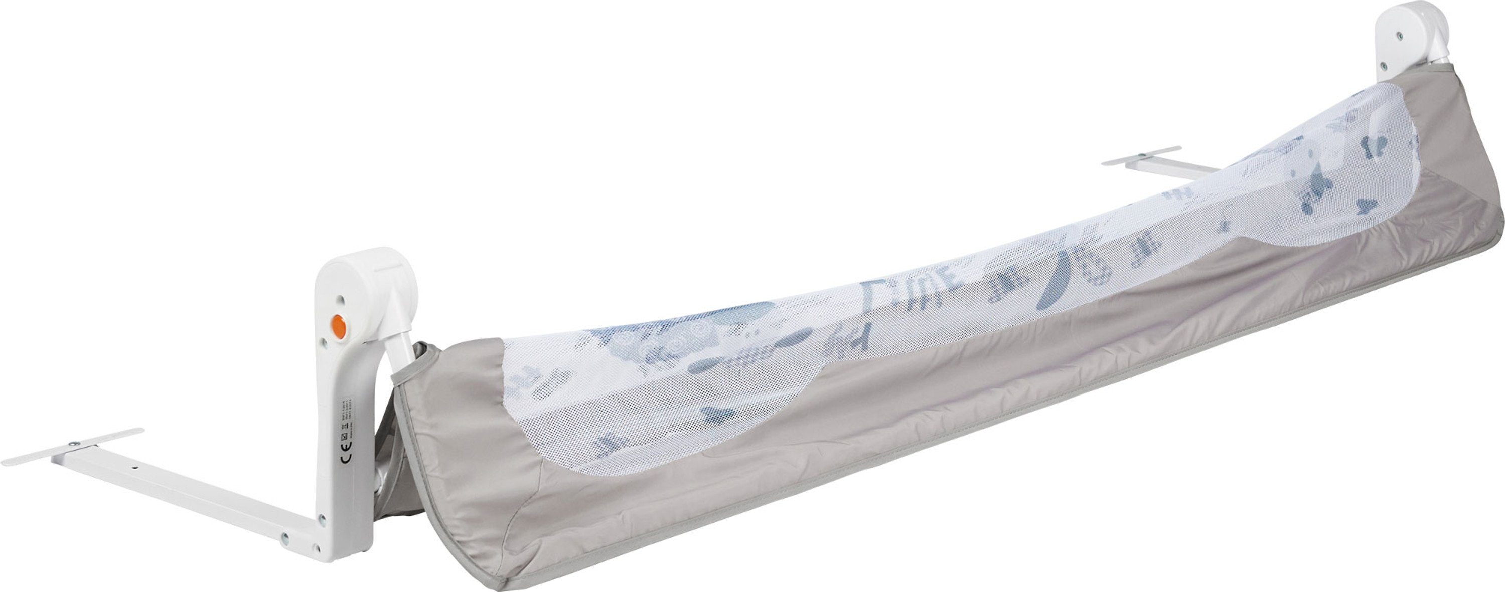 ib style Bettschutzgitter My Little Farm Bettgitter Grau 180 cm, Bettschutzgitter klappbar - abwaschbarer Stoff