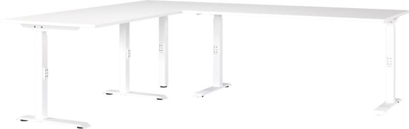 GERMANIA Eckschreibtisch Spanplatte, Metall Weiß C-Fuß 2.400 x 2.000 x 910 mm