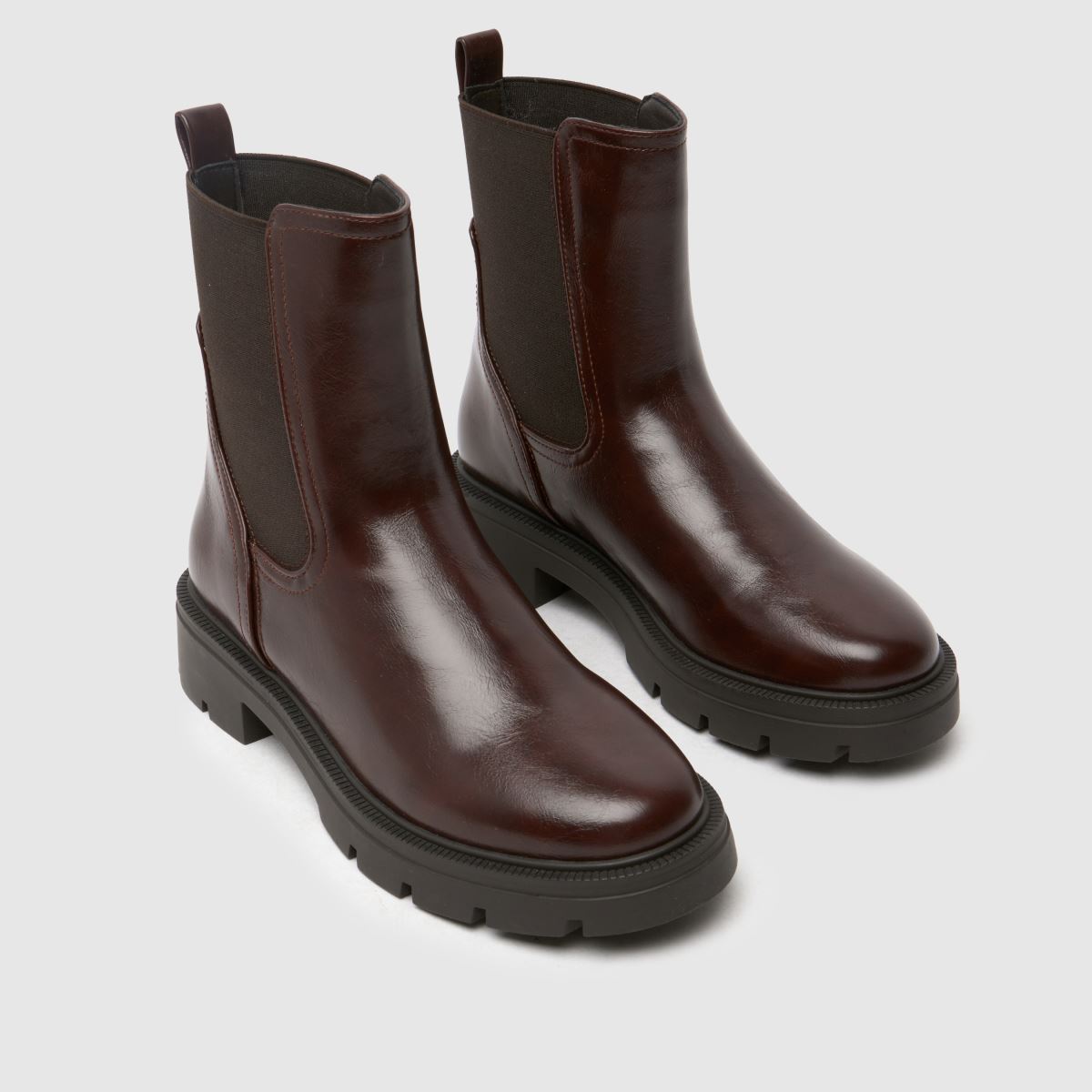 Schuh Alma debeli chelsea škornji v rjavi barvi