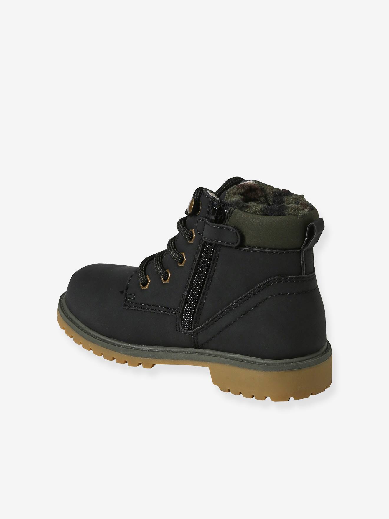 Vertbaudet Warme Kinder Schnürboots - schwarz