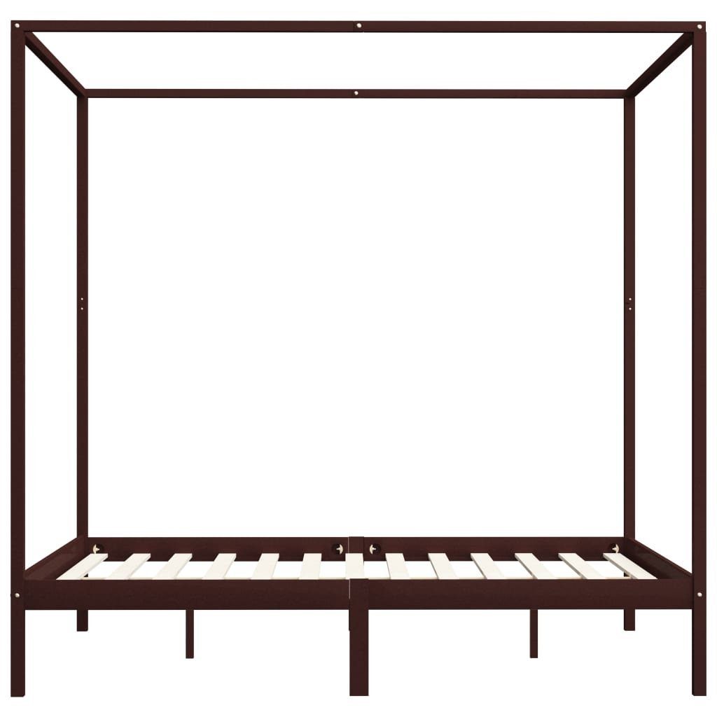 möbelando Himmelbett 299785 (LxBxH: 204x184x200 cm), aus Kiefer in Dunkelbraun