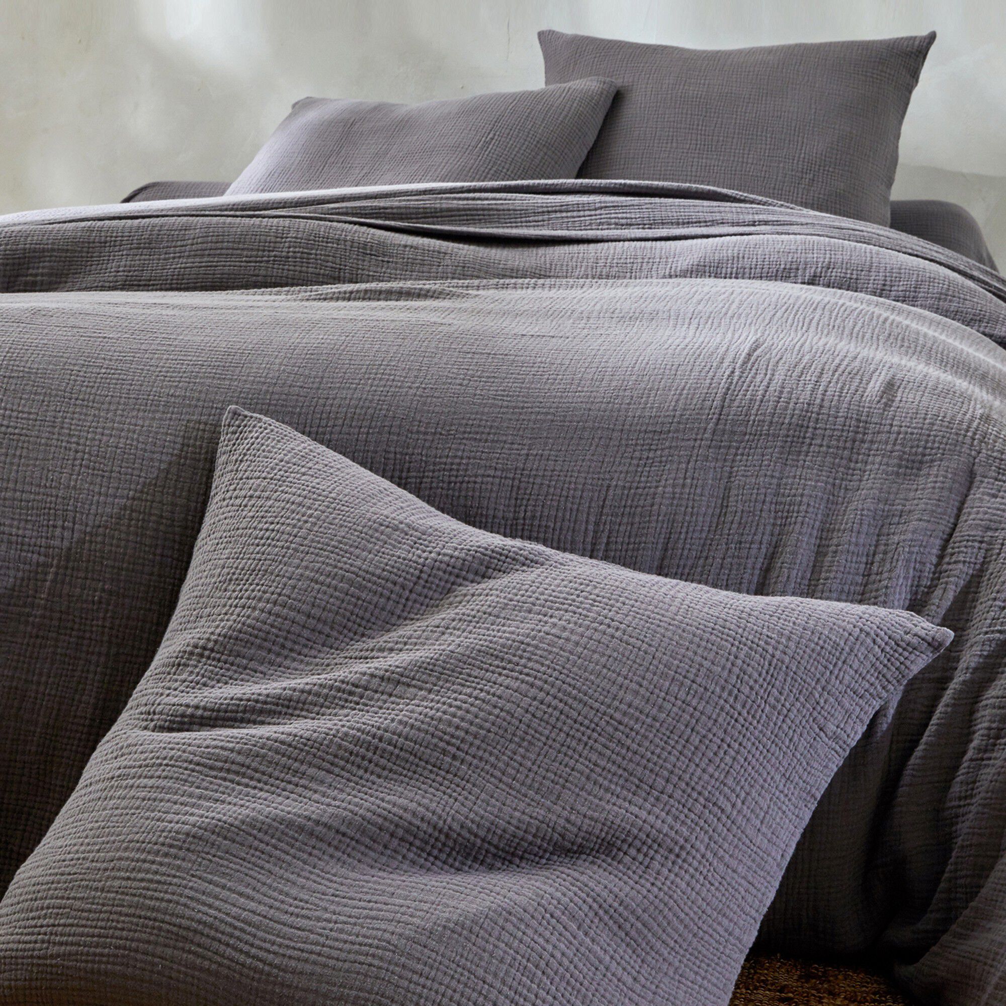 Linge de lit uni en triple gaze de coton