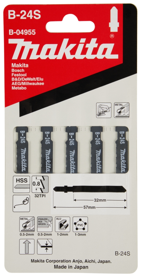 Makita Tilbehør B-04955 Stiksavklinge B24S 5 dele