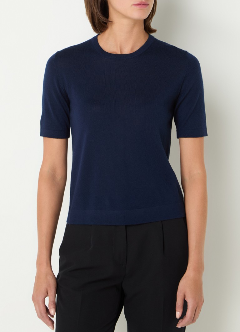 Benetton Fine-knit virgin wool top with round neckline