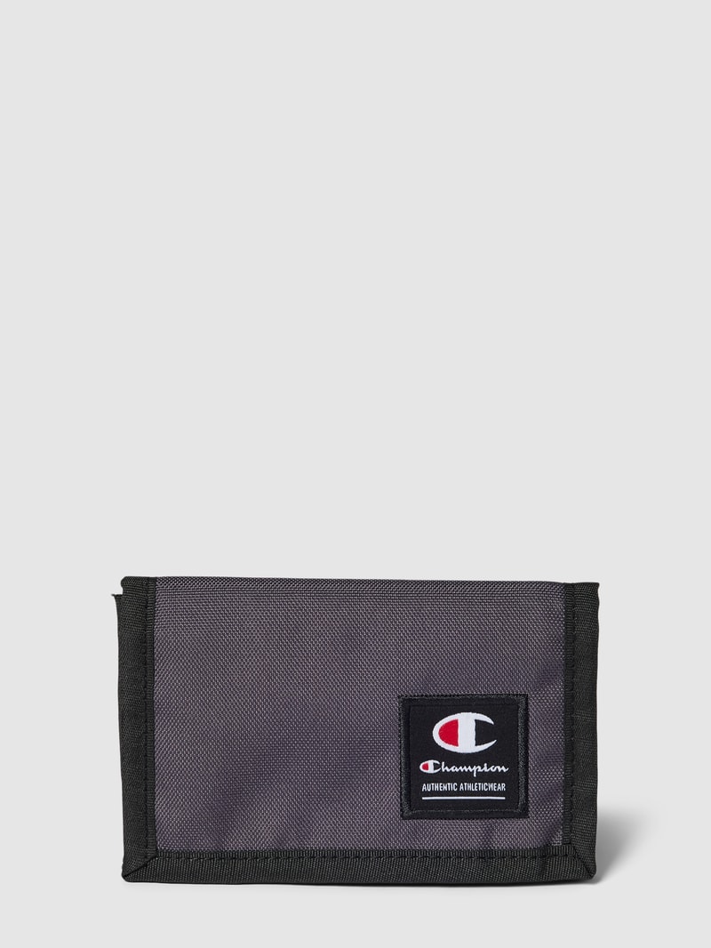 Portemonnaie mit Label-Patch in dunkelgrau