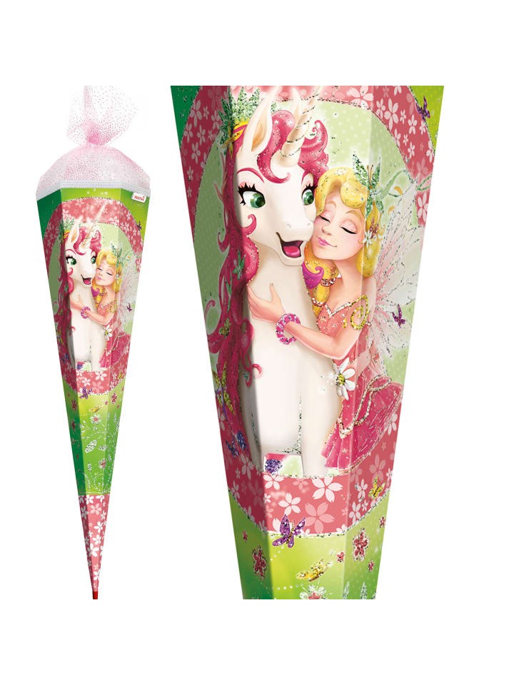 ROTH Schultüte groß Einhornglück 85 cm, Glitter und Glitzerborte in Bunt günstig kaufen onesize