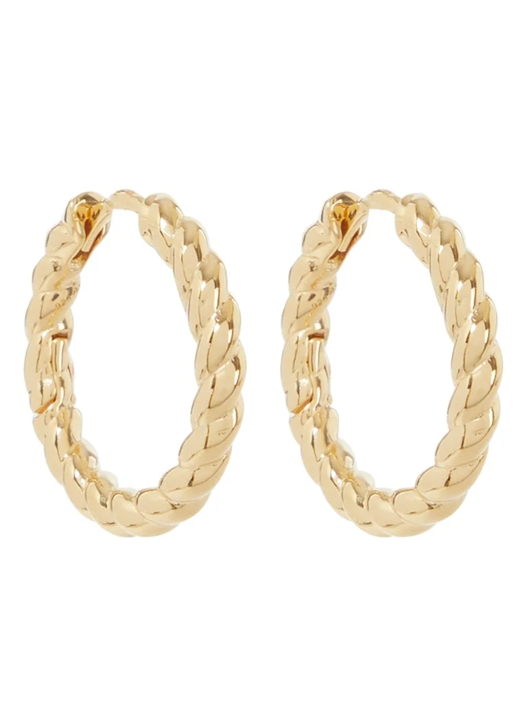 Missoma Twisted Helical Small Gold-Gold Hoop Earrings