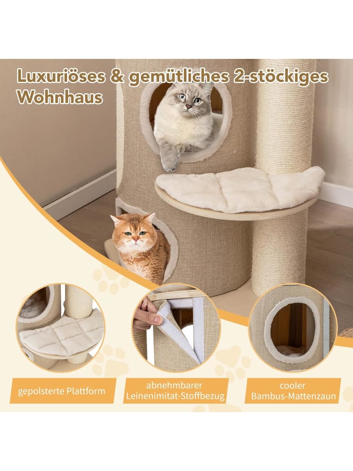 COSTWAY Kratzbaum Katzenbaum 5 Ebenen 154cm in Beige günstig kaufen onesize