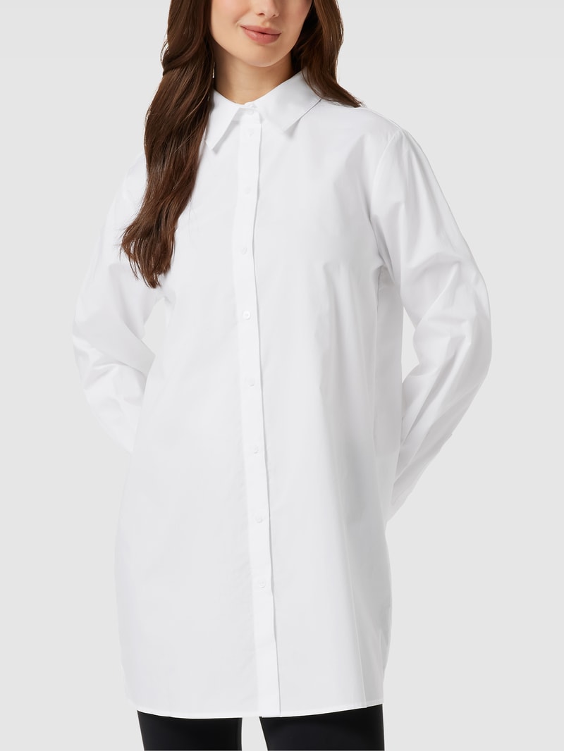 Longbluse mit Umlegekragen Modell 'PLEATED BACK TUNIC SHIRT' in weiß