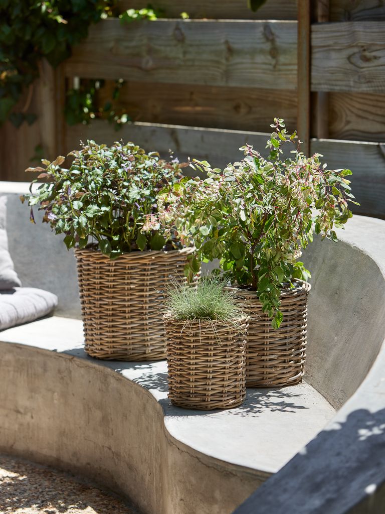 SANSEBIE Basket flowerpot SANSEBIE Ø25/33/40 natural cube 3 pcs/set