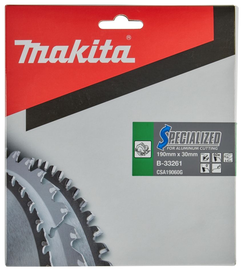 Makita Accessoires B-33261 pyöreä sahaterä Specialized Aluminium TCG 190 x 30 x 2,4 mm T60