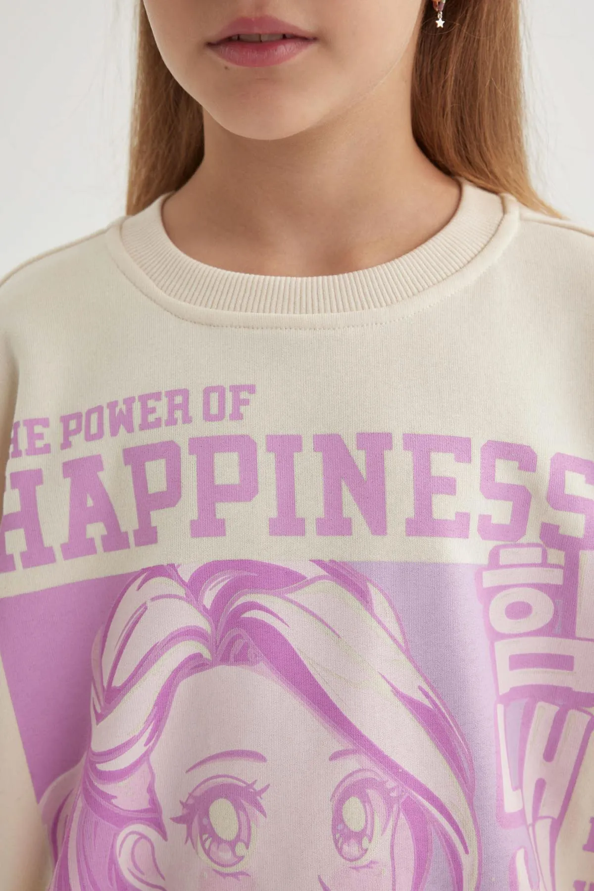 DeFacto  Bedrucktes Sweatshirt mit Rundhalsausschnitt und Relaxed Fit für Mädchen B4673a823wn