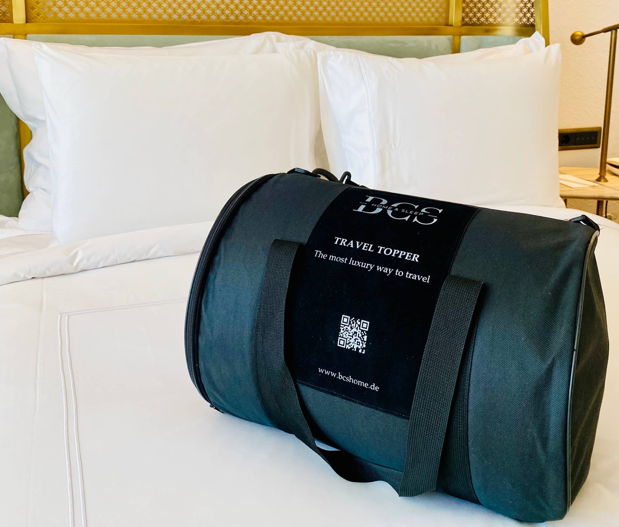 Matratzenauflage Reisetopper Viscoschaum mit Transporttasche, Matratzenauflage BCS Home & Sleep, abnehmbarer und waschbarer Bezug, handlich verpackt