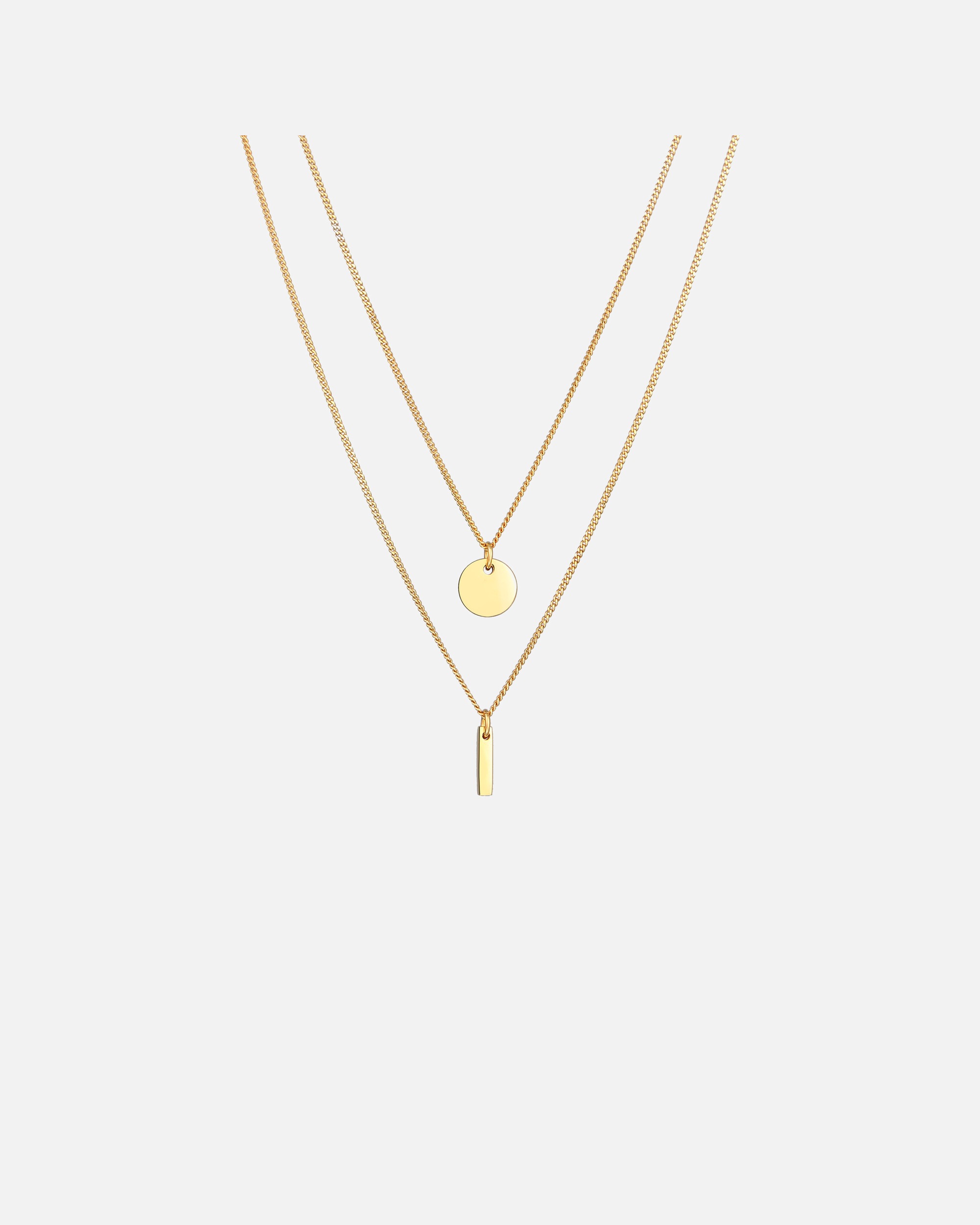 Elli Women's Layered Circle Stick Geo Pendant in 925 Sterling Silver Gold Plated