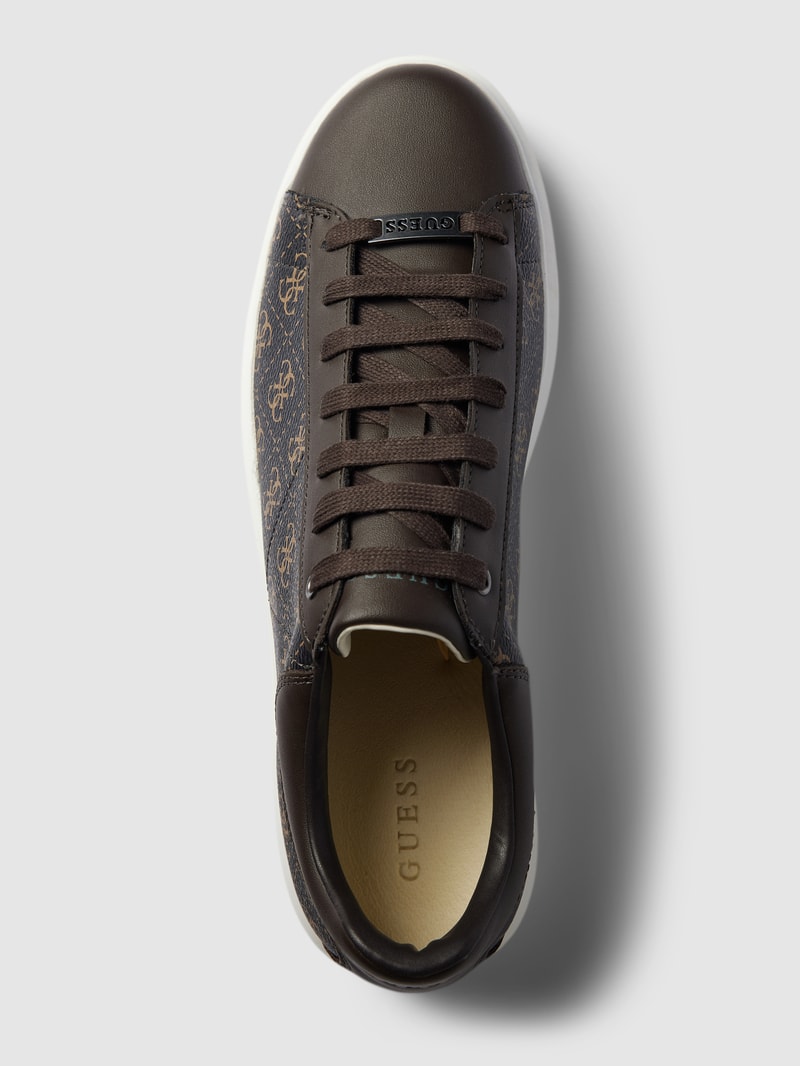 Sneaker mit Label-Print Modell 'VIBO' in mittelbraun