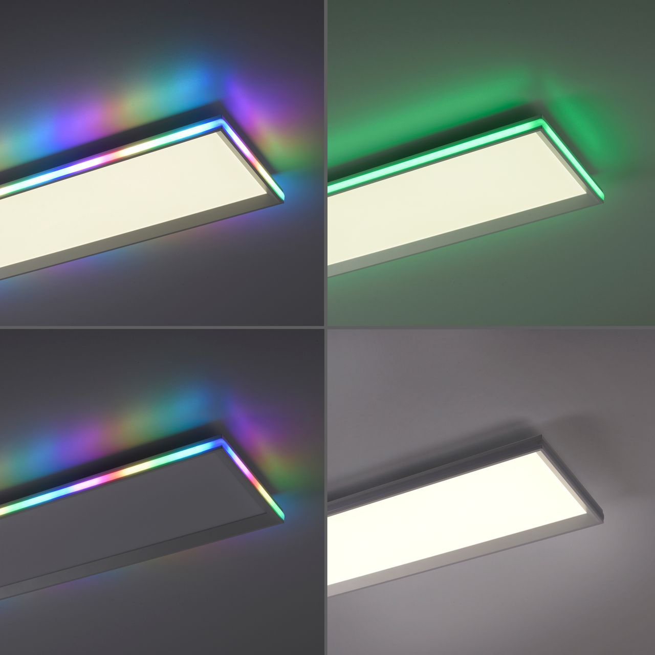 JUST LIGHT LED Deckenleuchte GALACTICA, CCT   RGB Rainbow, dimmbar, Funk-FB, rechteckig, Innenleuchte, IP20