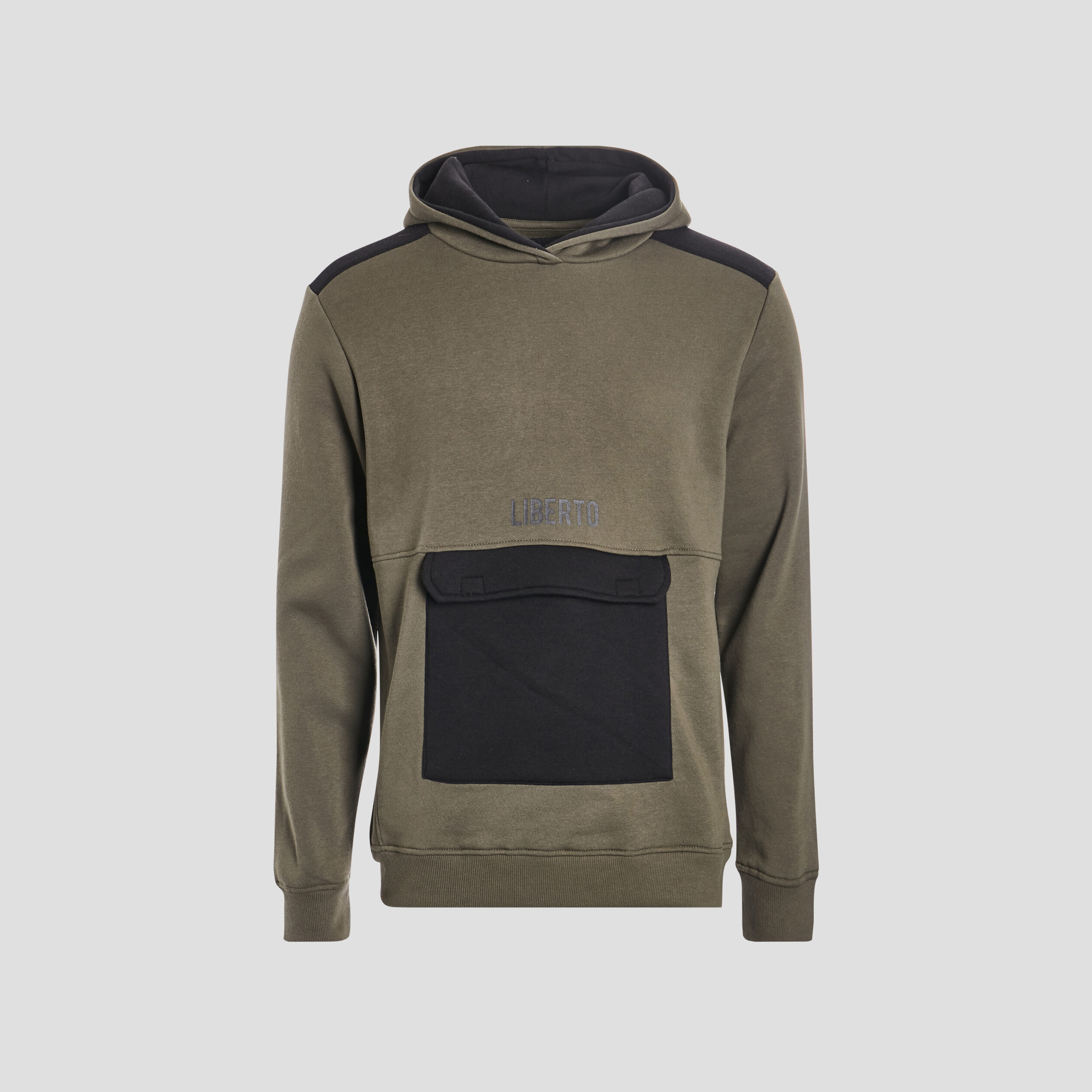 Sweat à capuche hoodie Liberto vert kaki homme | La Halle