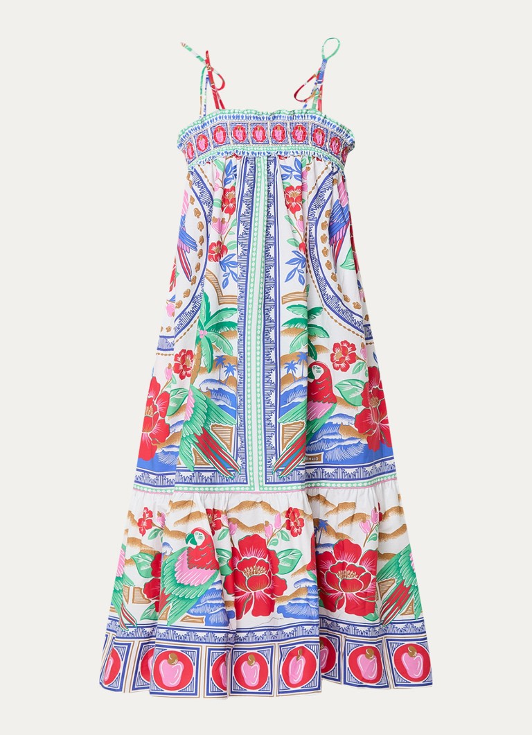 Vestido midi estampado de Farm Rio con bolsillos laterales