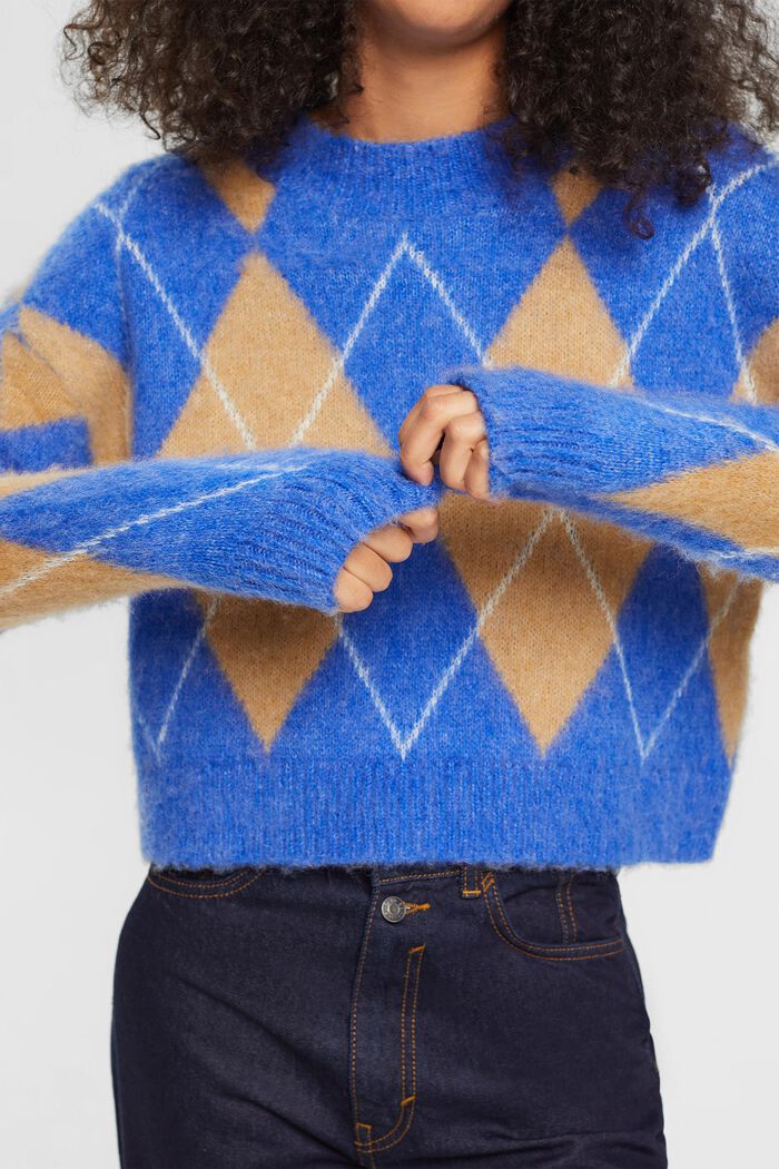 Pullover aus Wollmix mit Argyle-Muster