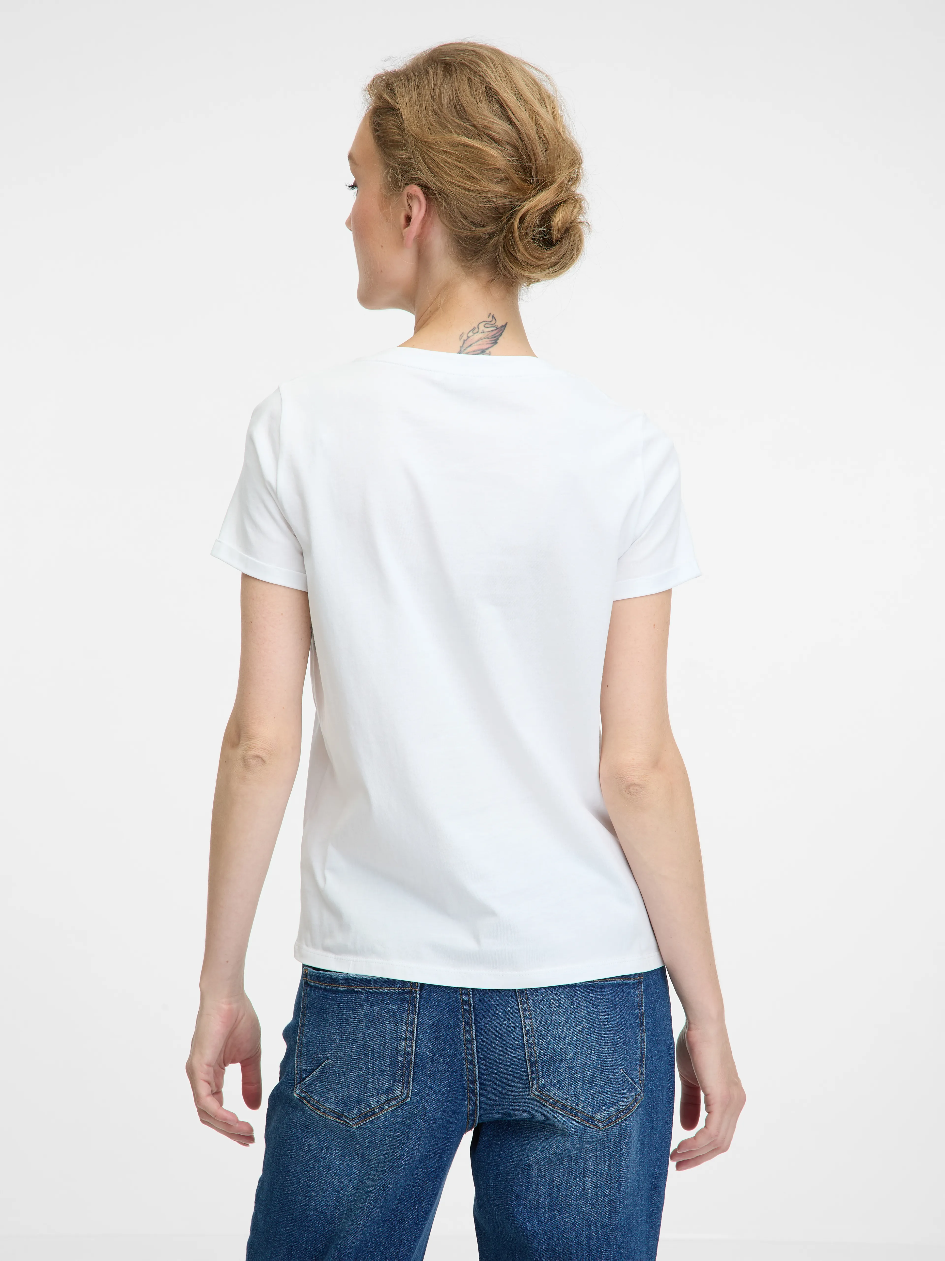 Weißes Kurzarm-T-Shirt für Frauen ORSAY