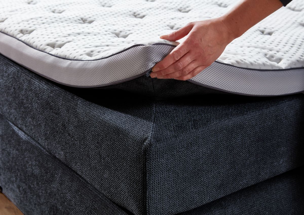 Sun Garden Boxspringbett Portage mit Bettkasten Petrol 180 x 200 cm