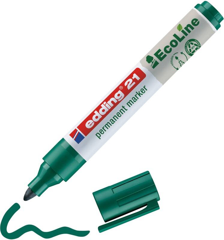 edding ecoline E-21 Permanentmarker Rundspitze 1,5 - 3 mm Grün Nachfüllbar