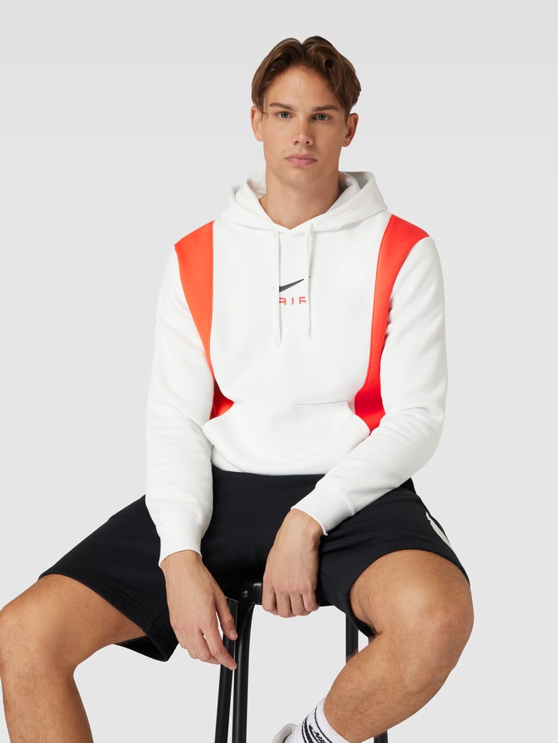 Hoodie mit Label-Details in weiß