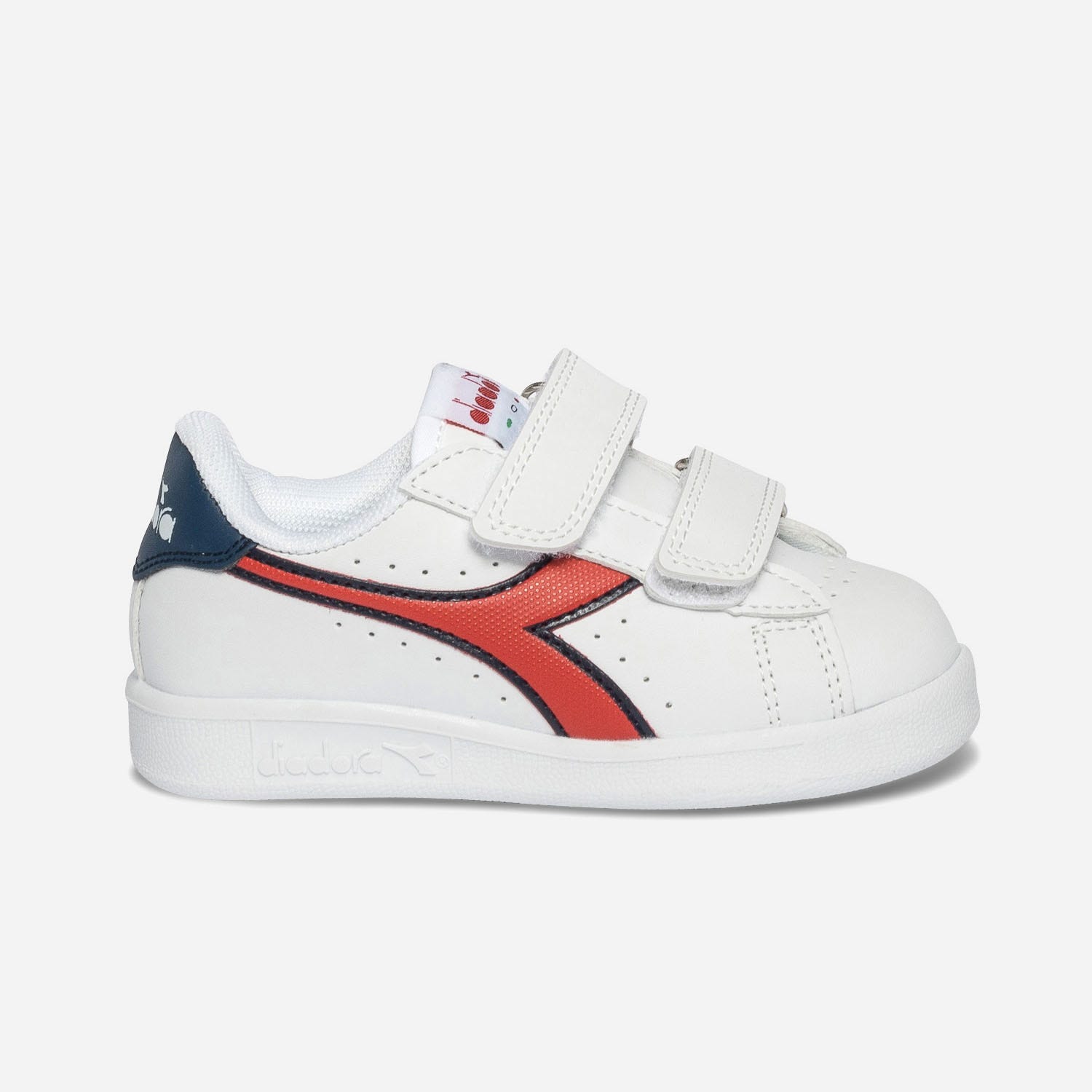 Tennis DIADORA blanche, rouge, marine à scratchs