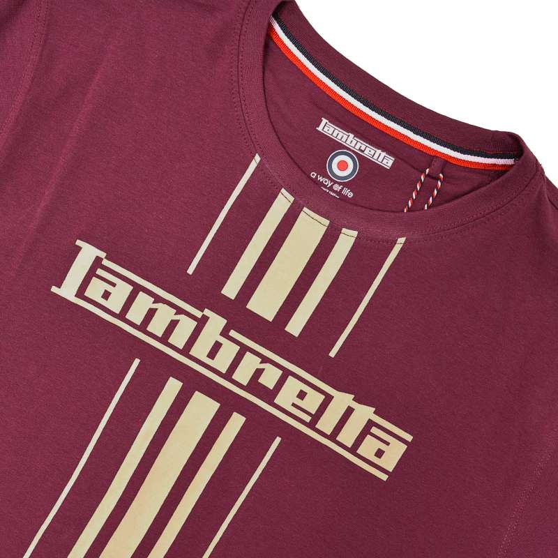 Lambretta Logo Stripe Herren T-Shirt SS5266-GRAPE