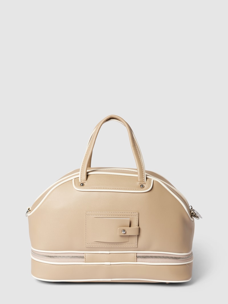 Bowling Bag mit Label-Detail Modell 'HEATHER' in sand