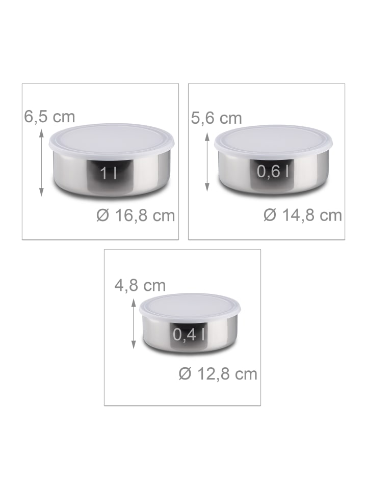 relaxdays 5-tlg. Schüssel Set in Silber günstig kaufen onesize