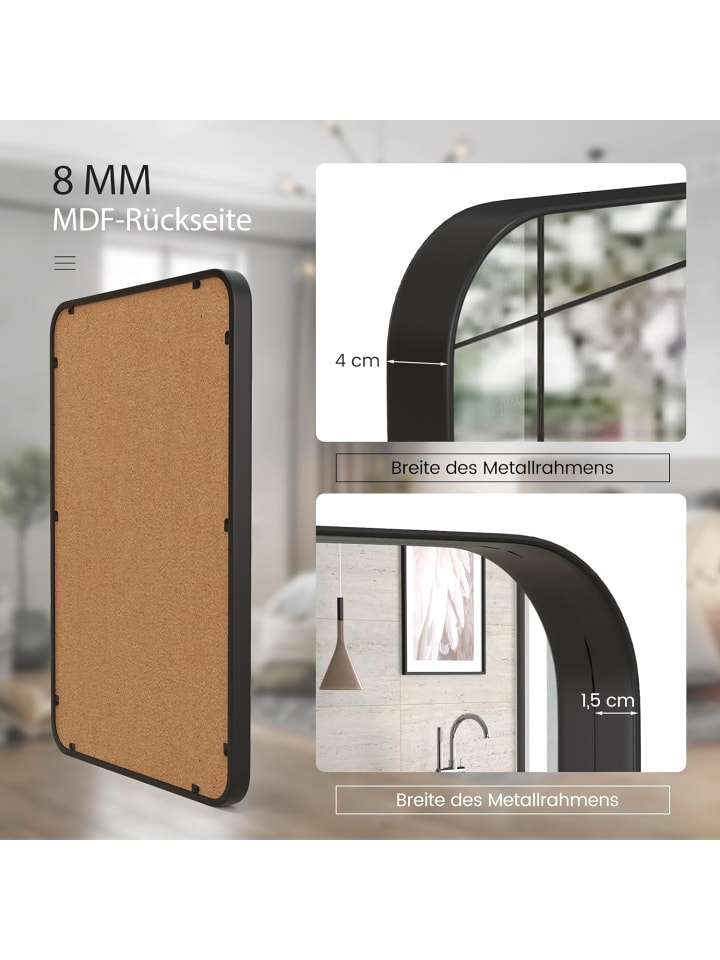 COSTWAY Badspiegel 51x81cm in Schwarz günstig kaufen onesize