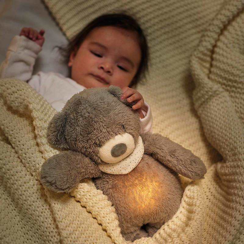 Veilleuse Sleepy sonore et lumineuse ours beige crème Nattou