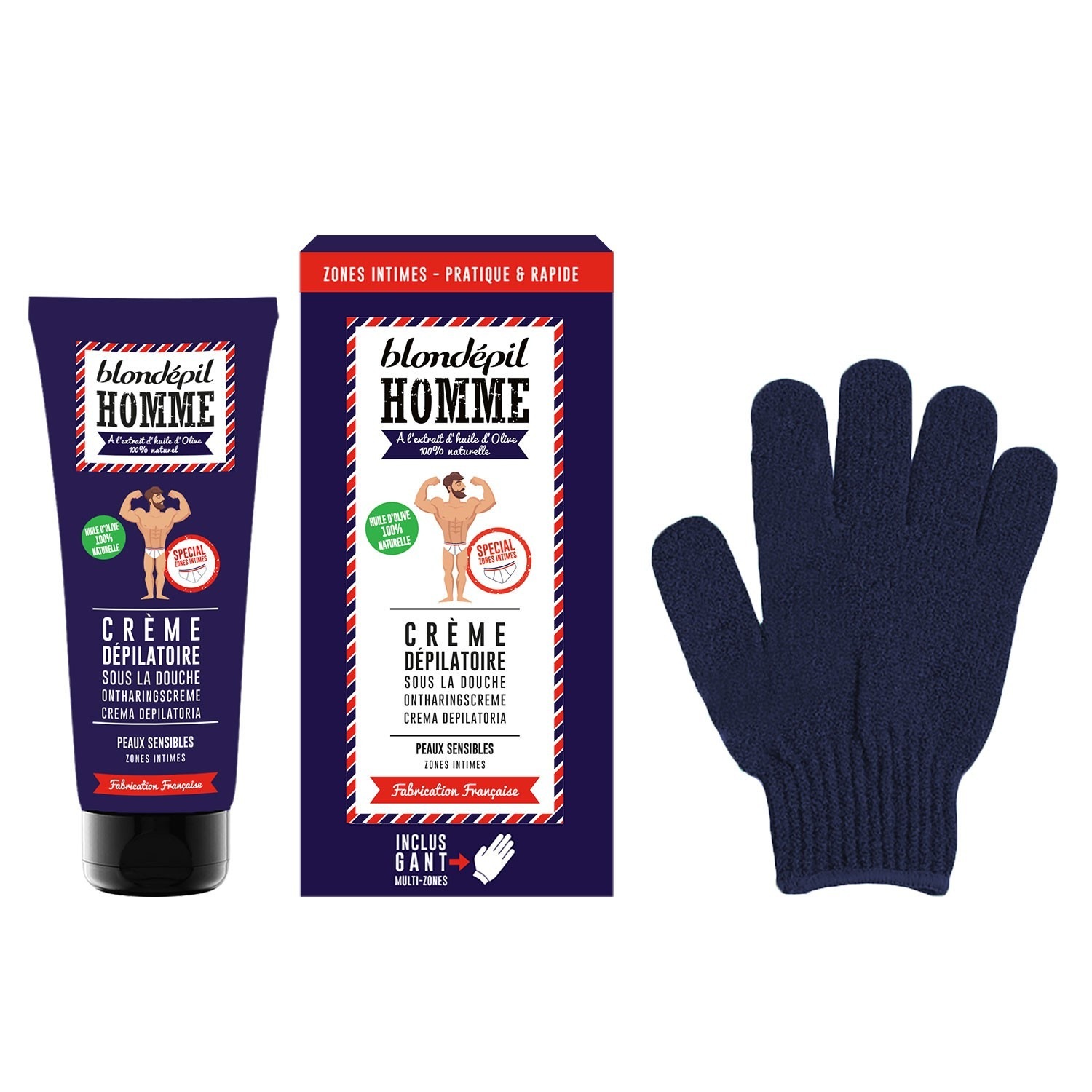 Depilační krém a exfoliační rukavice Blondépil - intimní partie