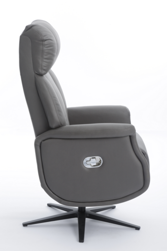 Happy Home Happy Home Relaxsessel mit Liegefunktion Lederoptik & schwarze Füße hellgrau