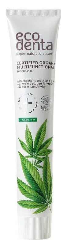 Ecodenta Hemp Oil - Οδοντόκρεμα με έλαιο κάνναβης, πιστοποιημένη, πολυλειτουργική