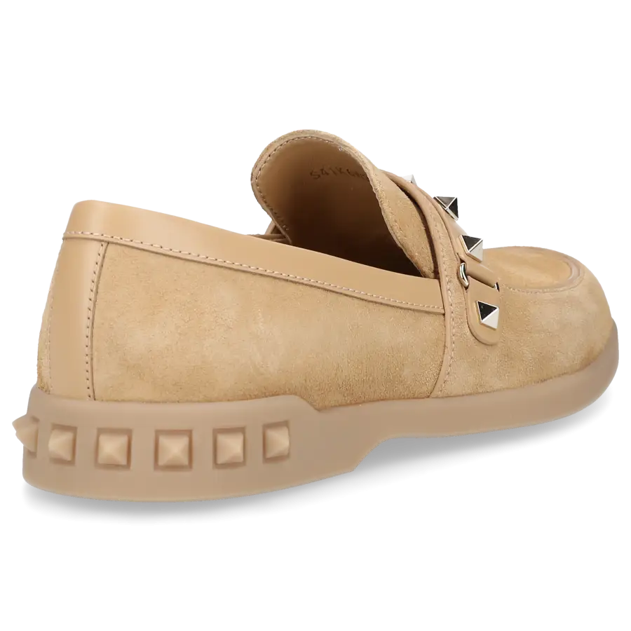 Valentino Garavani - Loafer LEISURE FLOWS Veloursleder - beige