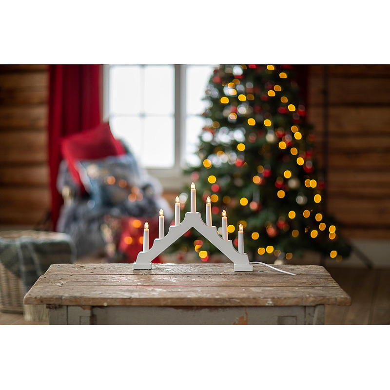 Light IT Adventsstake 7-armet, lys hvit