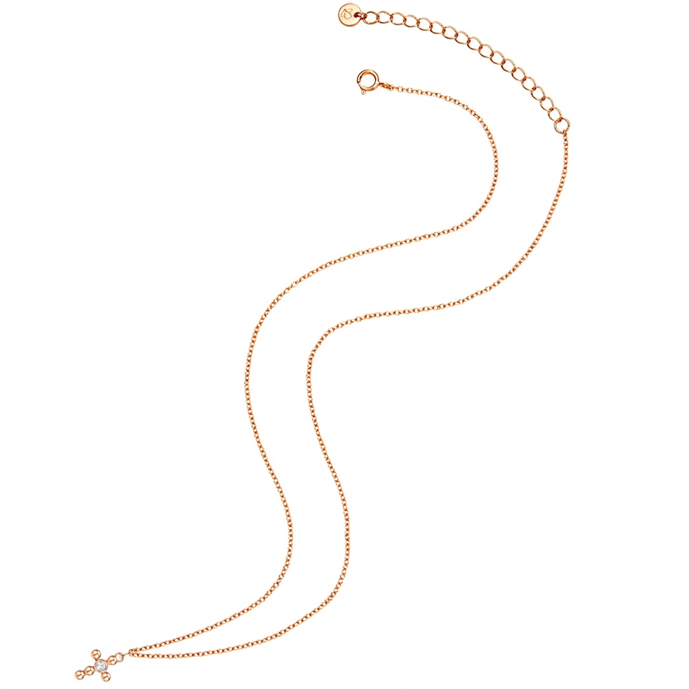 Glanzstücke München Collier en argent Croix Argent sterling Topaze en Or rose collier